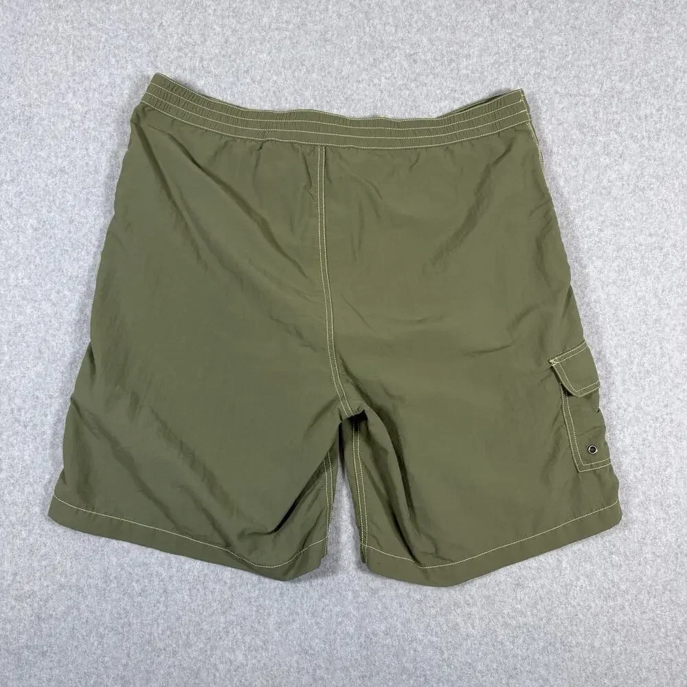 Polo Ralph Lauren Men's Swim Trunks XL Olive Cargo Pocket Lined Drawstring Pony